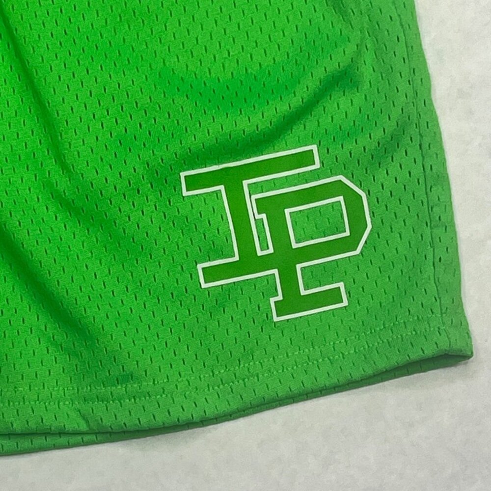 Inaka Power Green Mesh Shorts With Elastic Waistband & TP Logo Design  small - Picture 2 of 9